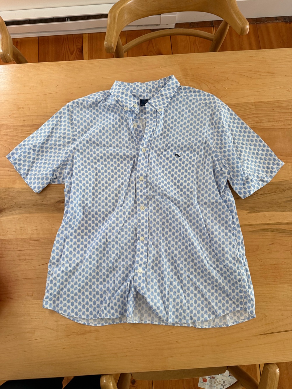 Vineyard Vines Light Blue Short-Sleeve Printed Button-Down Shirt
